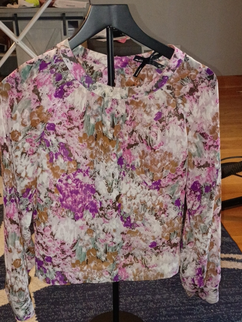 Ali & Kris Purple Multi Floral Long Sleeve Blouse